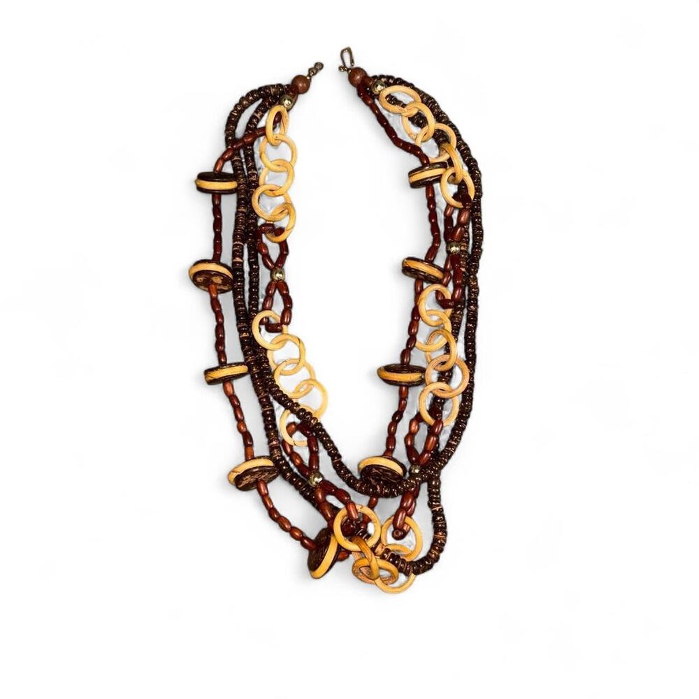 New brown beaded necklace - Picture 2 of 6